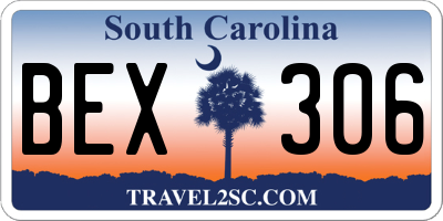 SC license plate BEX306
