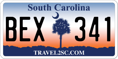 SC license plate BEX341