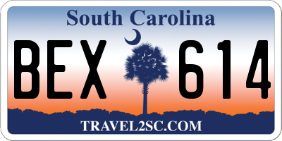 SC license plate BEX614