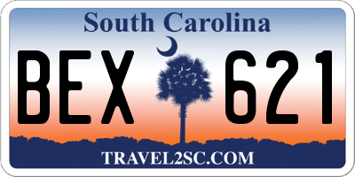 SC license plate BEX621