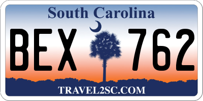 SC license plate BEX762