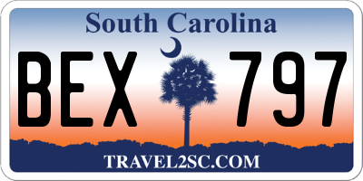 SC license plate BEX797