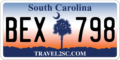 SC license plate BEX798