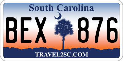 SC license plate BEX876