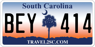 SC license plate BEY414