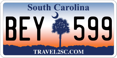 SC license plate BEY599