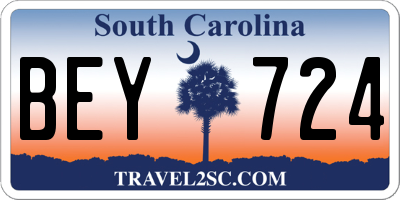 SC license plate BEY724