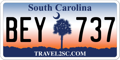 SC license plate BEY737