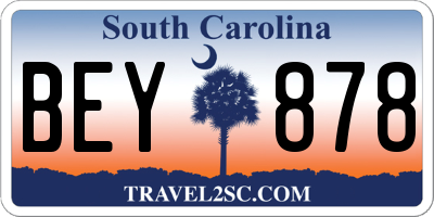 SC license plate BEY878