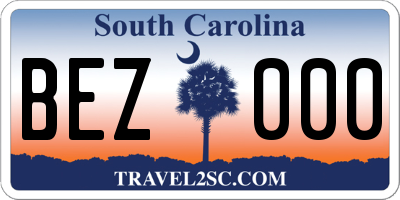 SC license plate BEZ000