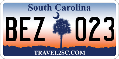 SC license plate BEZ023