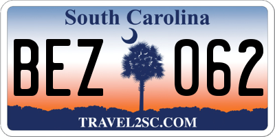 SC license plate BEZ062