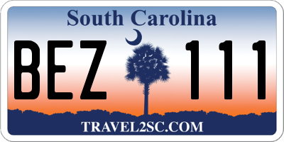 SC license plate BEZ111