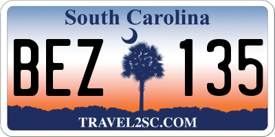 SC license plate BEZ135
