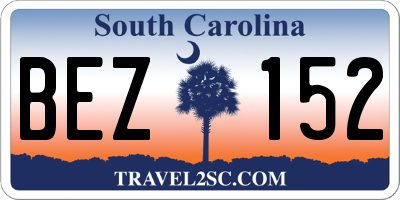 SC license plate BEZ152