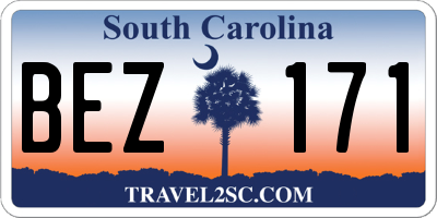 SC license plate BEZ171