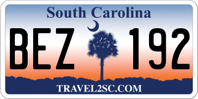 SC license plate BEZ192