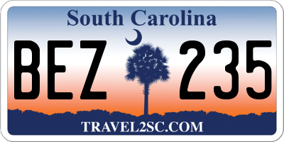 SC license plate BEZ235