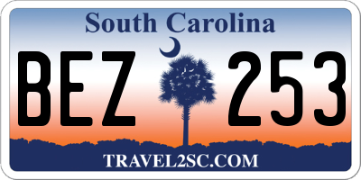 SC license plate BEZ253