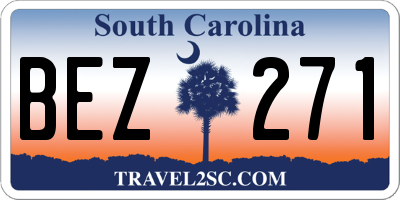 SC license plate BEZ271