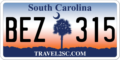 SC license plate BEZ315