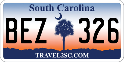 SC license plate BEZ326