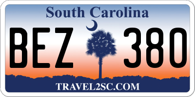 SC license plate BEZ380
