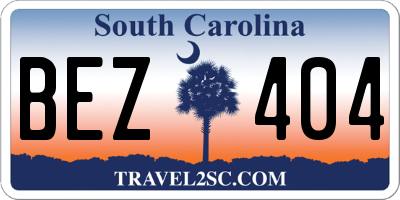 SC license plate BEZ404