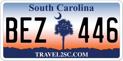 SC license plate BEZ446