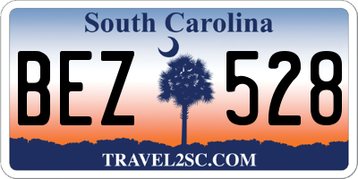 SC license plate BEZ528