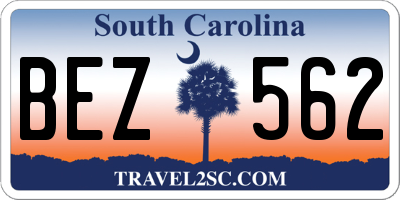 SC license plate BEZ562