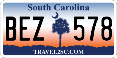 SC license plate BEZ578