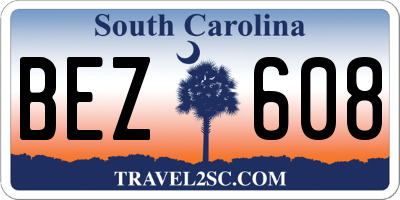 SC license plate BEZ608