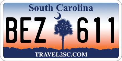 SC license plate BEZ611