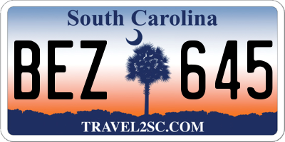 SC license plate BEZ645