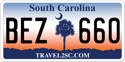 SC license plate BEZ660