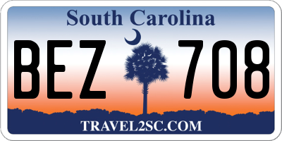 SC license plate BEZ708