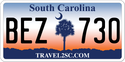 SC license plate BEZ730
