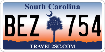 SC license plate BEZ754