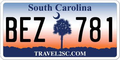 SC license plate BEZ781