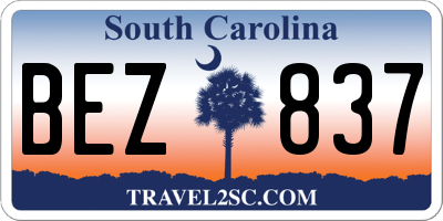 SC license plate BEZ837