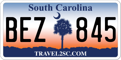 SC license plate BEZ845