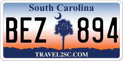 SC license plate BEZ894