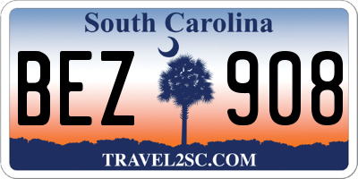SC license plate BEZ908