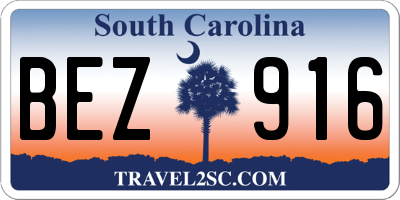SC license plate BEZ916