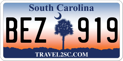 SC license plate BEZ919