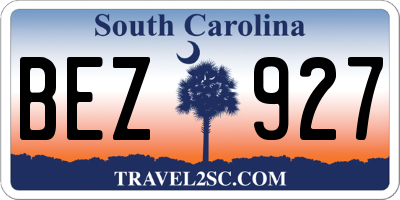 SC license plate BEZ927