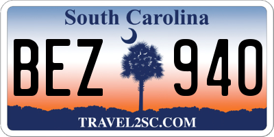 SC license plate BEZ940