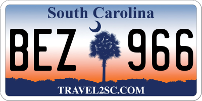 SC license plate BEZ966