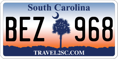 SC license plate BEZ968